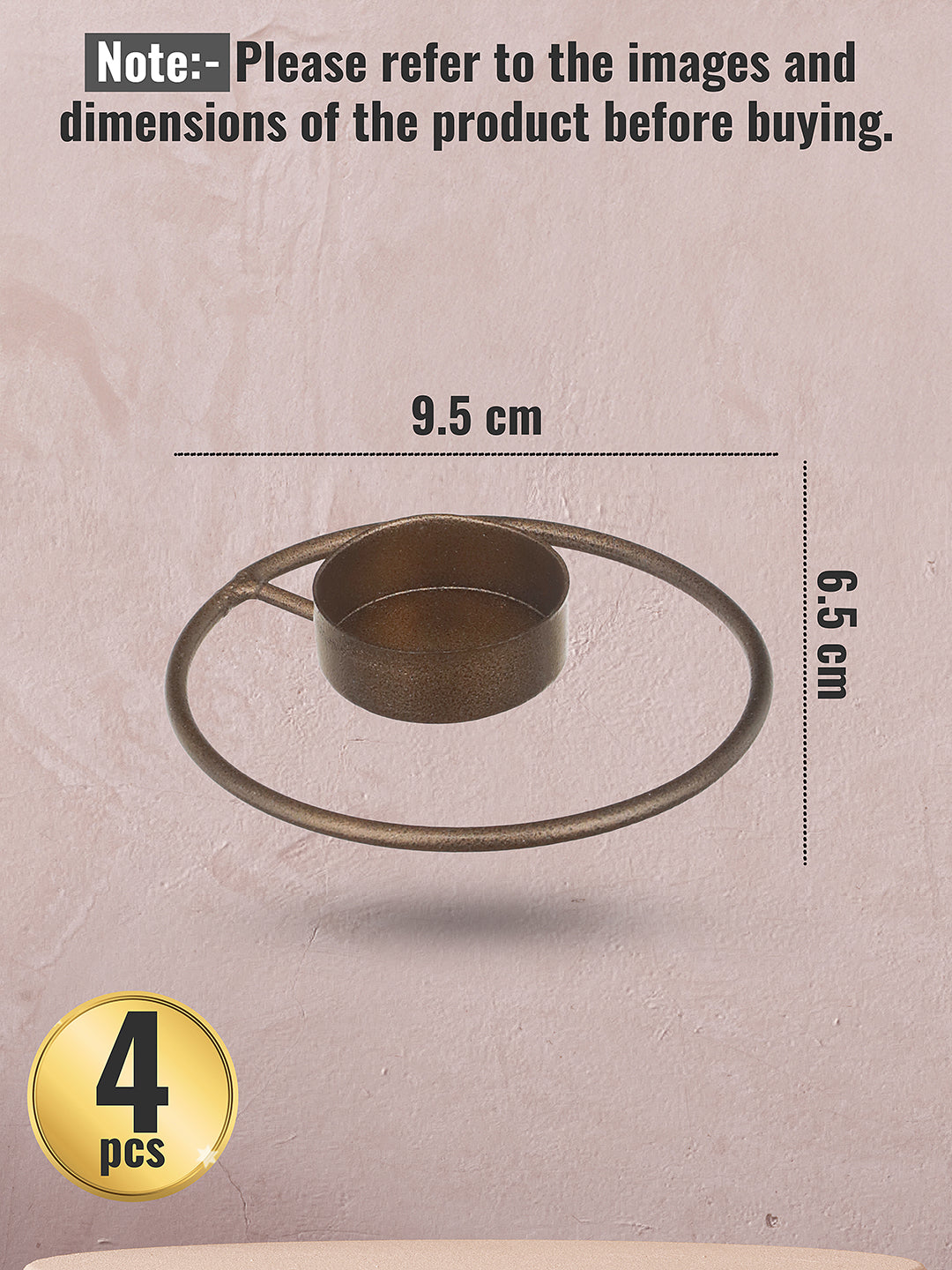 Rustic Radiance Tea Light Candle Holder - Set of 4