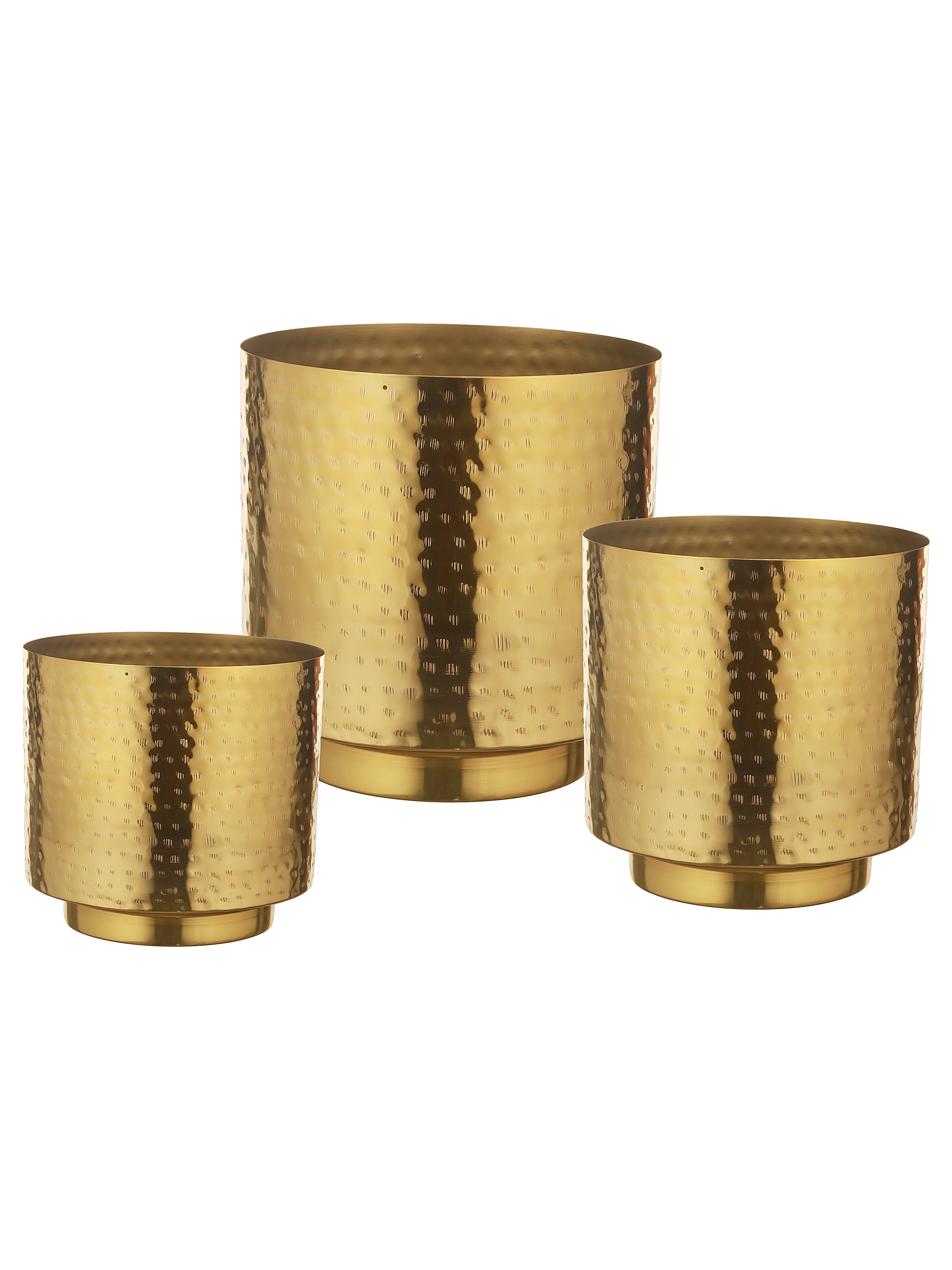 Luxe Gold Metal Planters (Set of 3)
