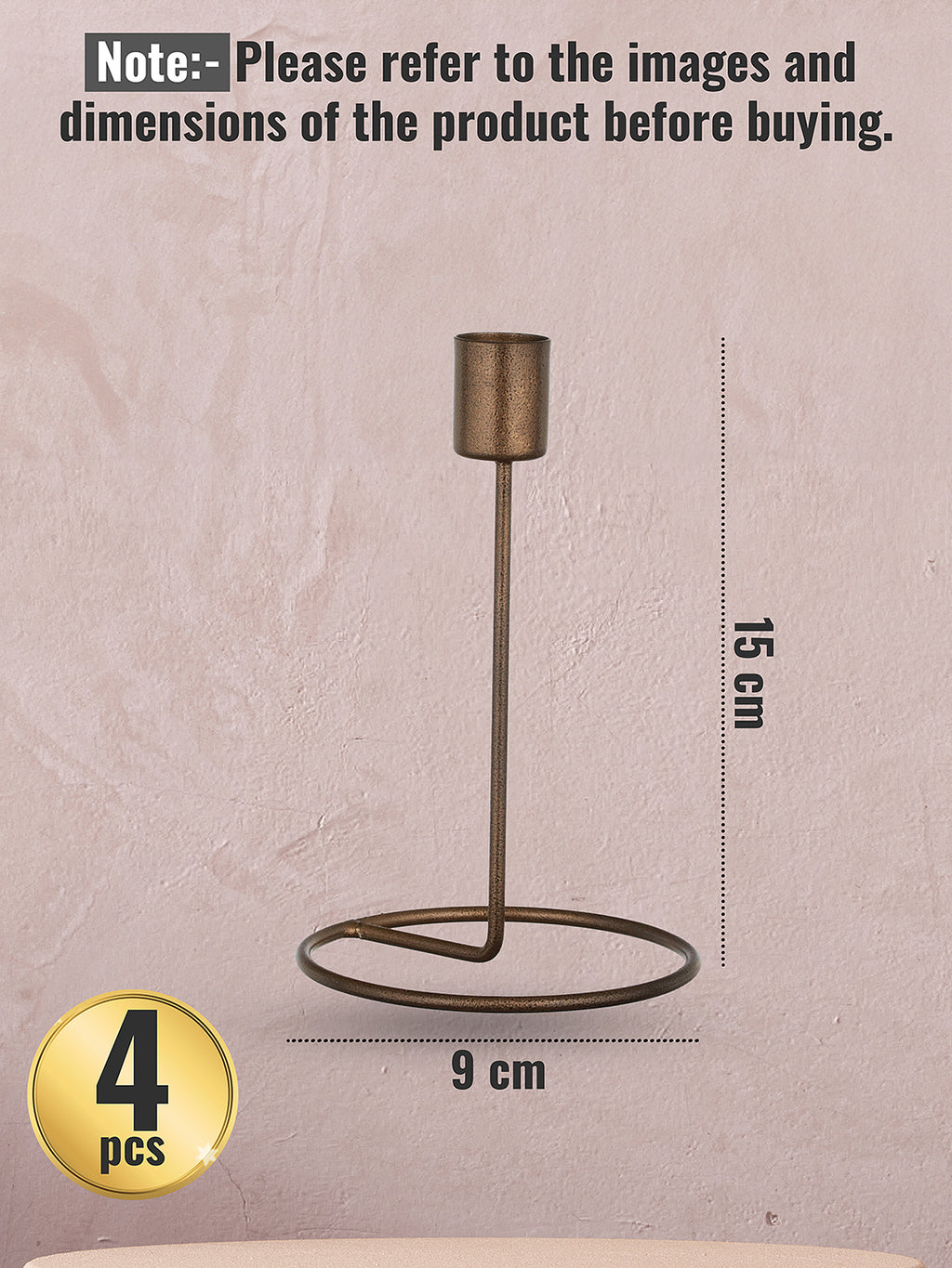 Crafted Gleam Tea Light Candle Holder - Set of 4