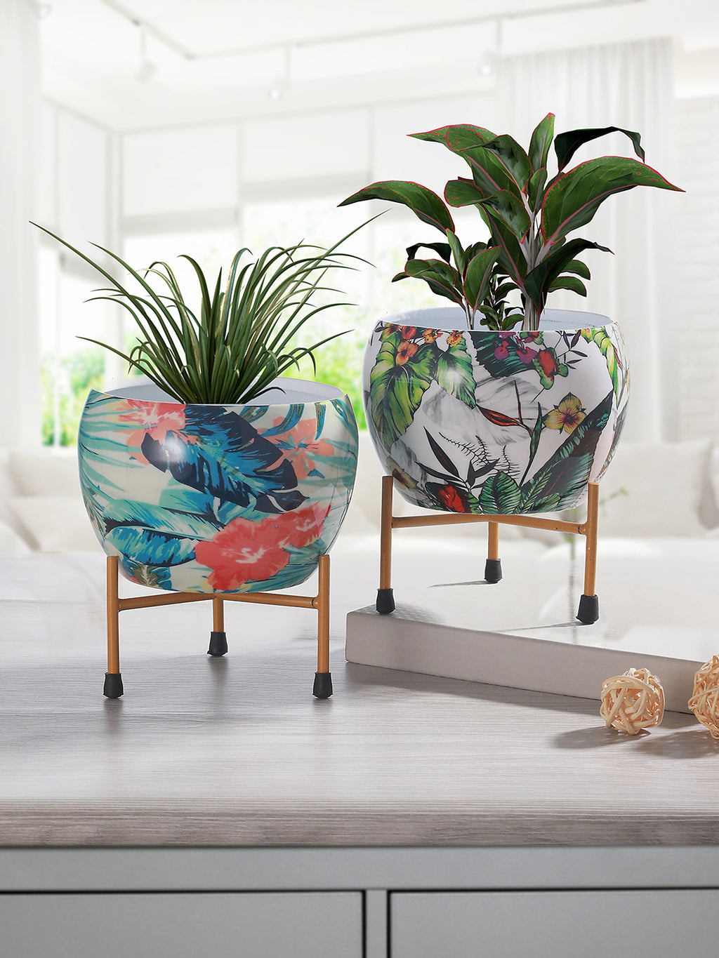 Tropical Tweet Handcrafted Planter With Stand