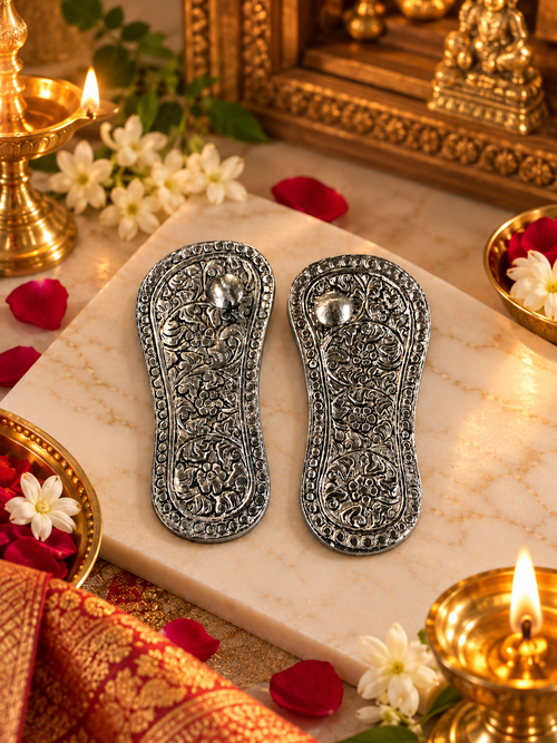 Aaradhya Heritage Metal Paduka Pair