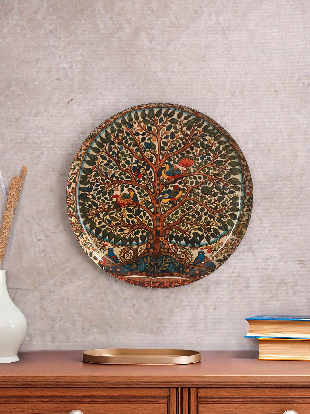 Madhubani Inspired Tree Wall Plate - (10 inches)