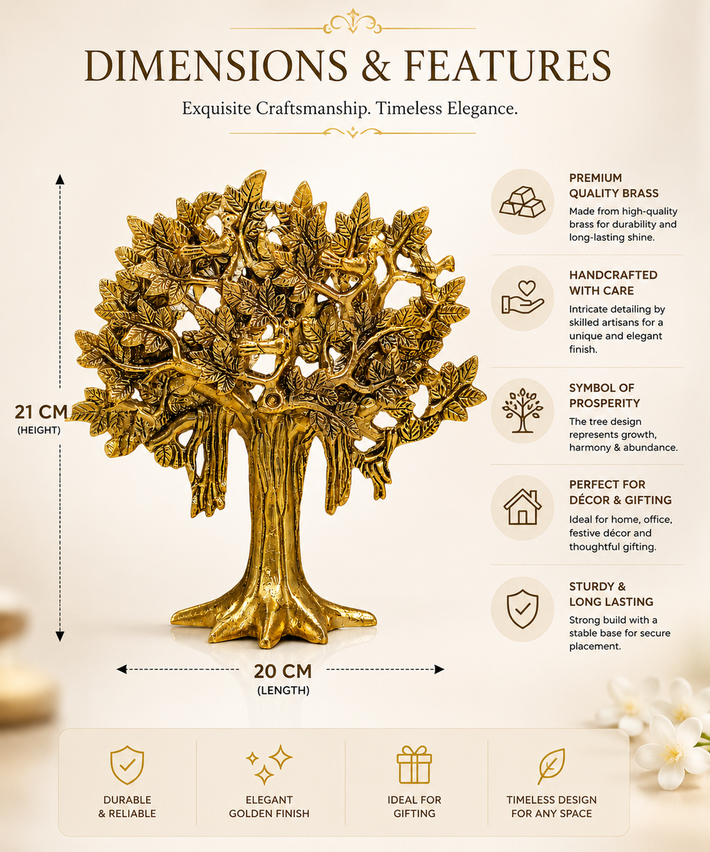 Shree Samriddhi Golden Tree & Tortoise Set - Image 6