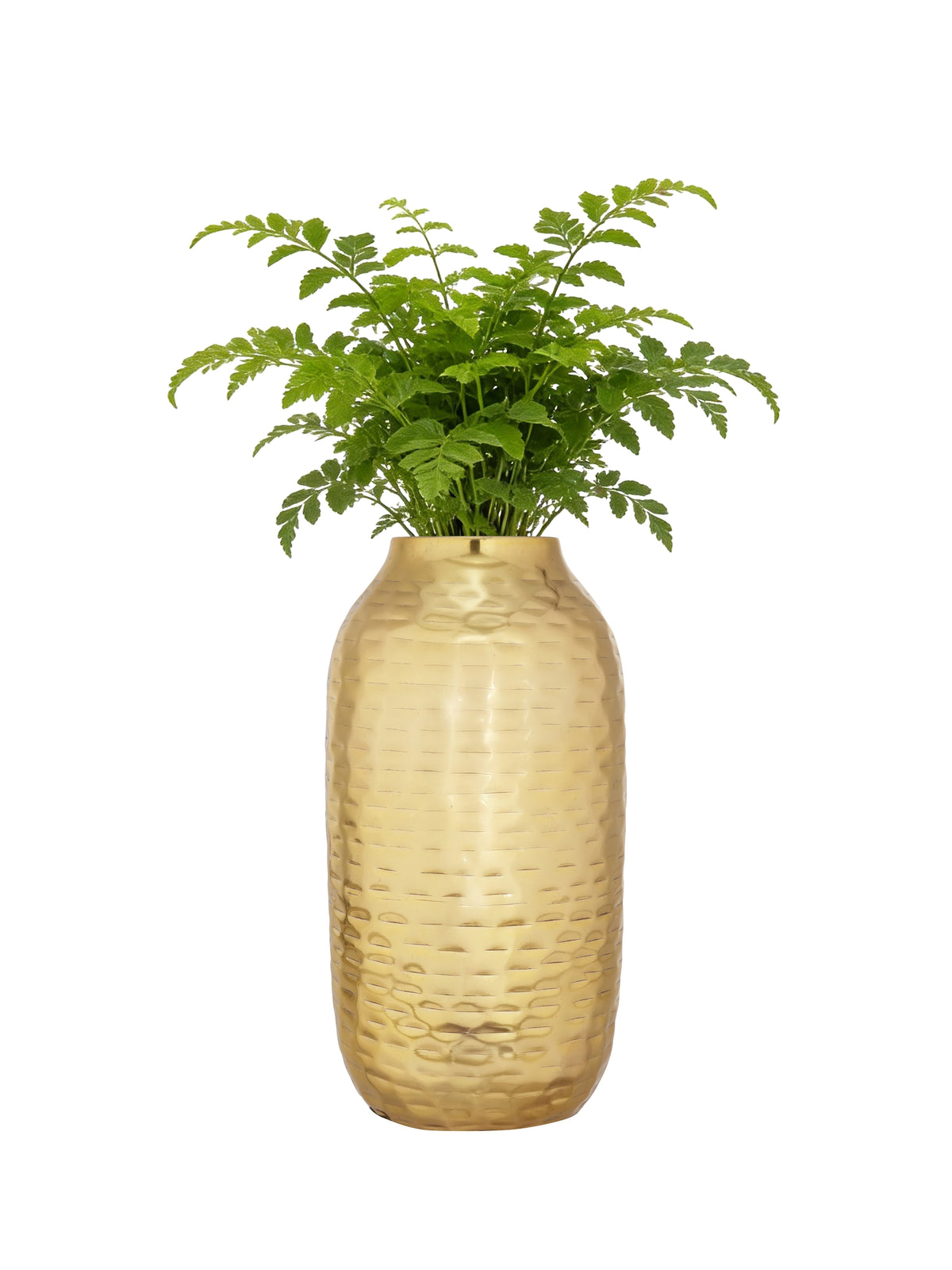 Handcrafted Hammered Gold Metal Flower Vase