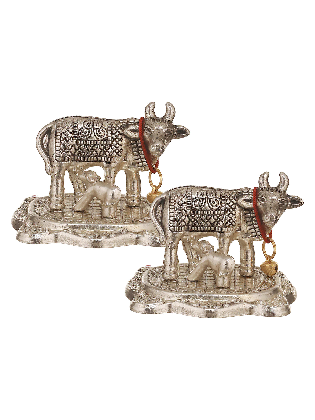German Silver Kamdhenu Cow & Calf