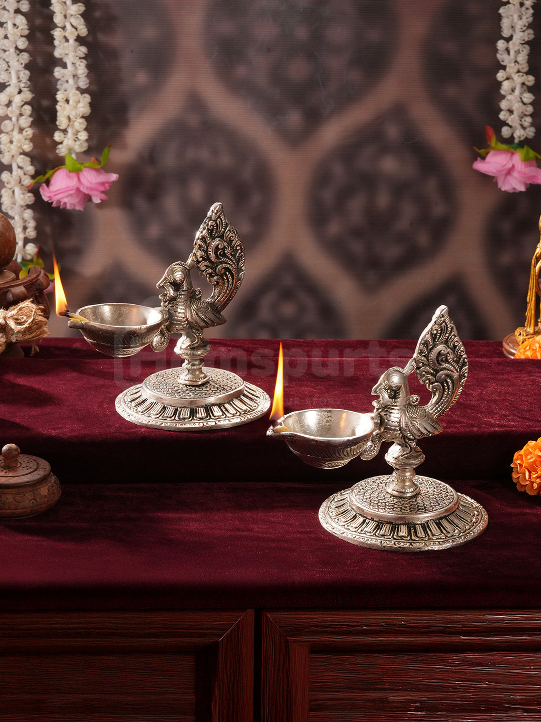 Antique German Silver Peacock Glow