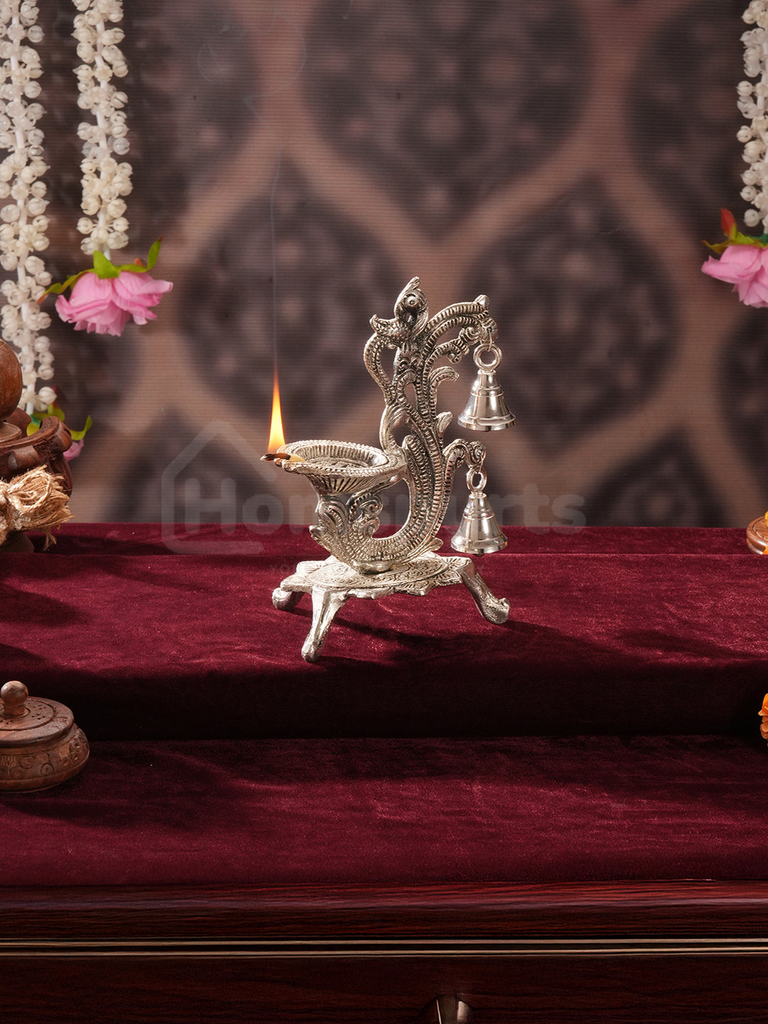 Saanjh Glow German Silver Bell Diya