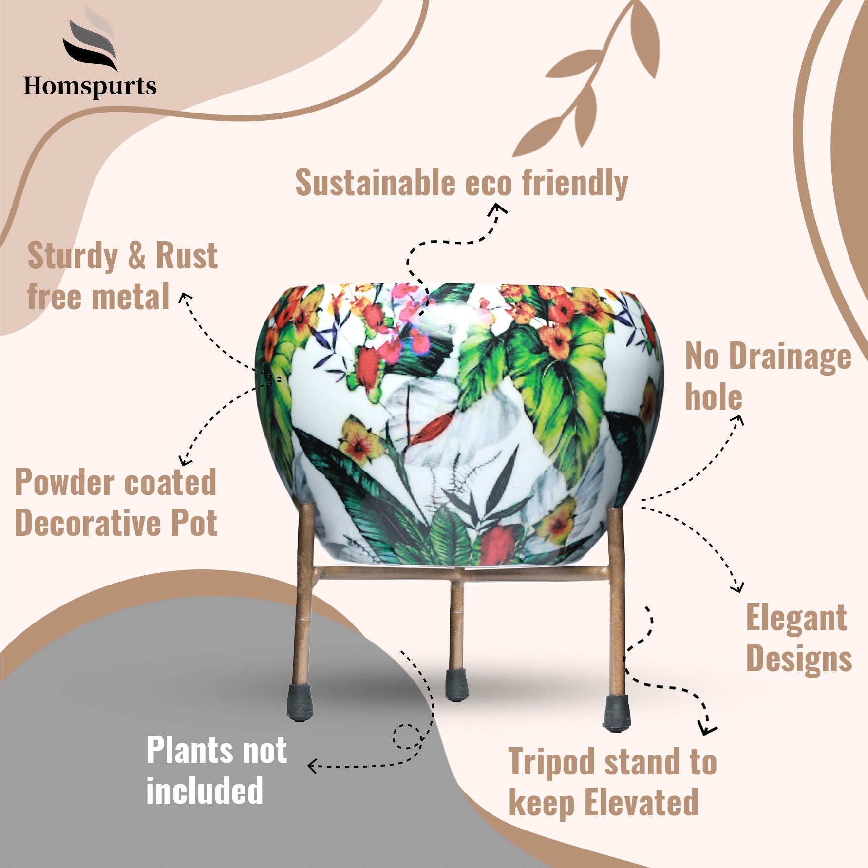 Tropical Tweet Handcrafted Planter With Stand