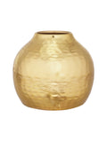 Handcrafted Hammered Gold Metal Flower Vase