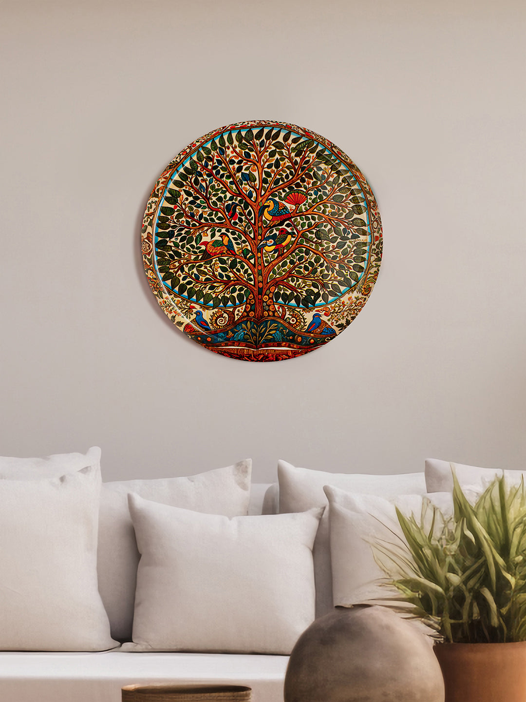 Madhubani Inspired Tree Wall Plate - (10 inches)