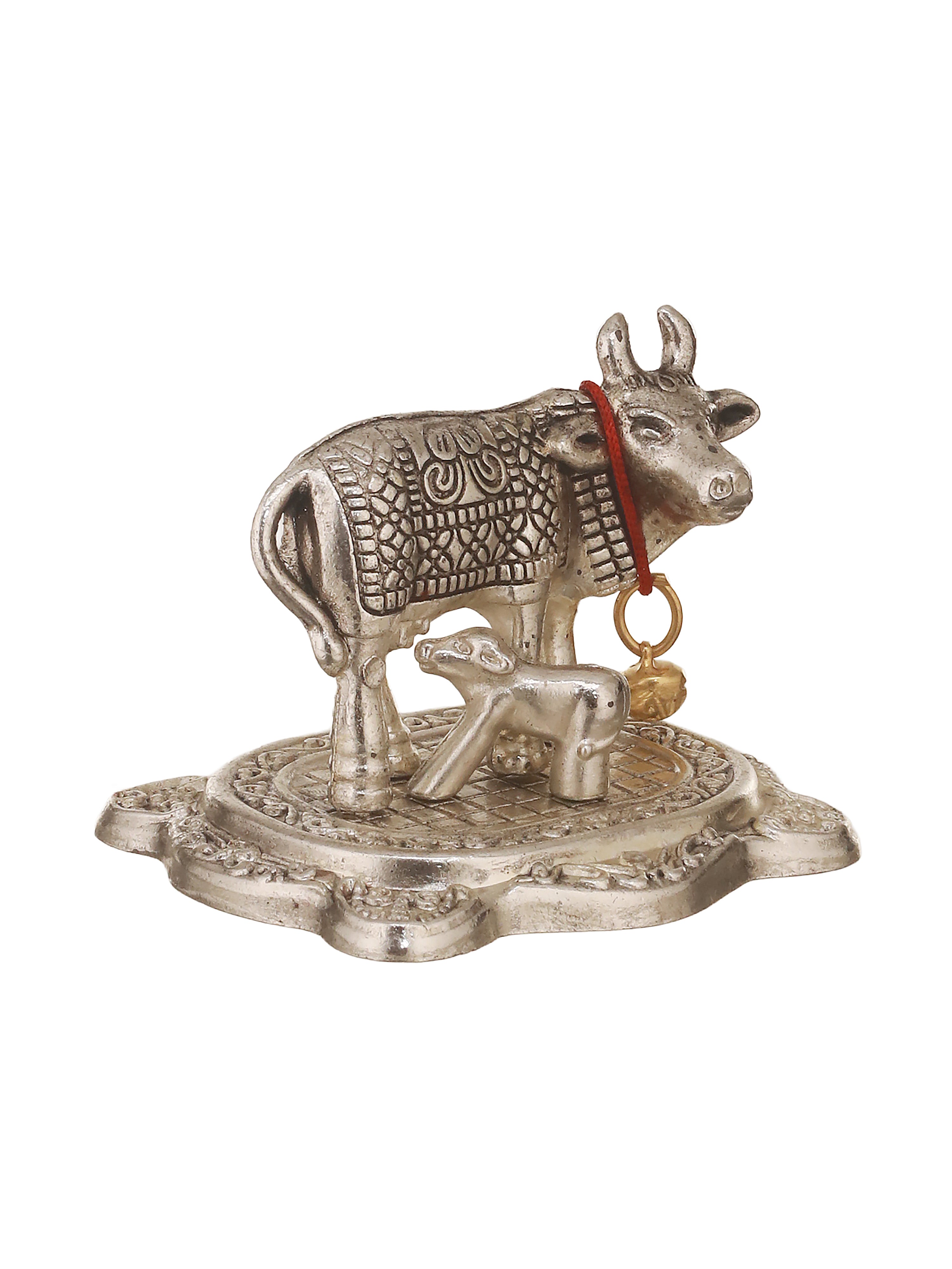 German Silver Kamdhenu Cow & Calf