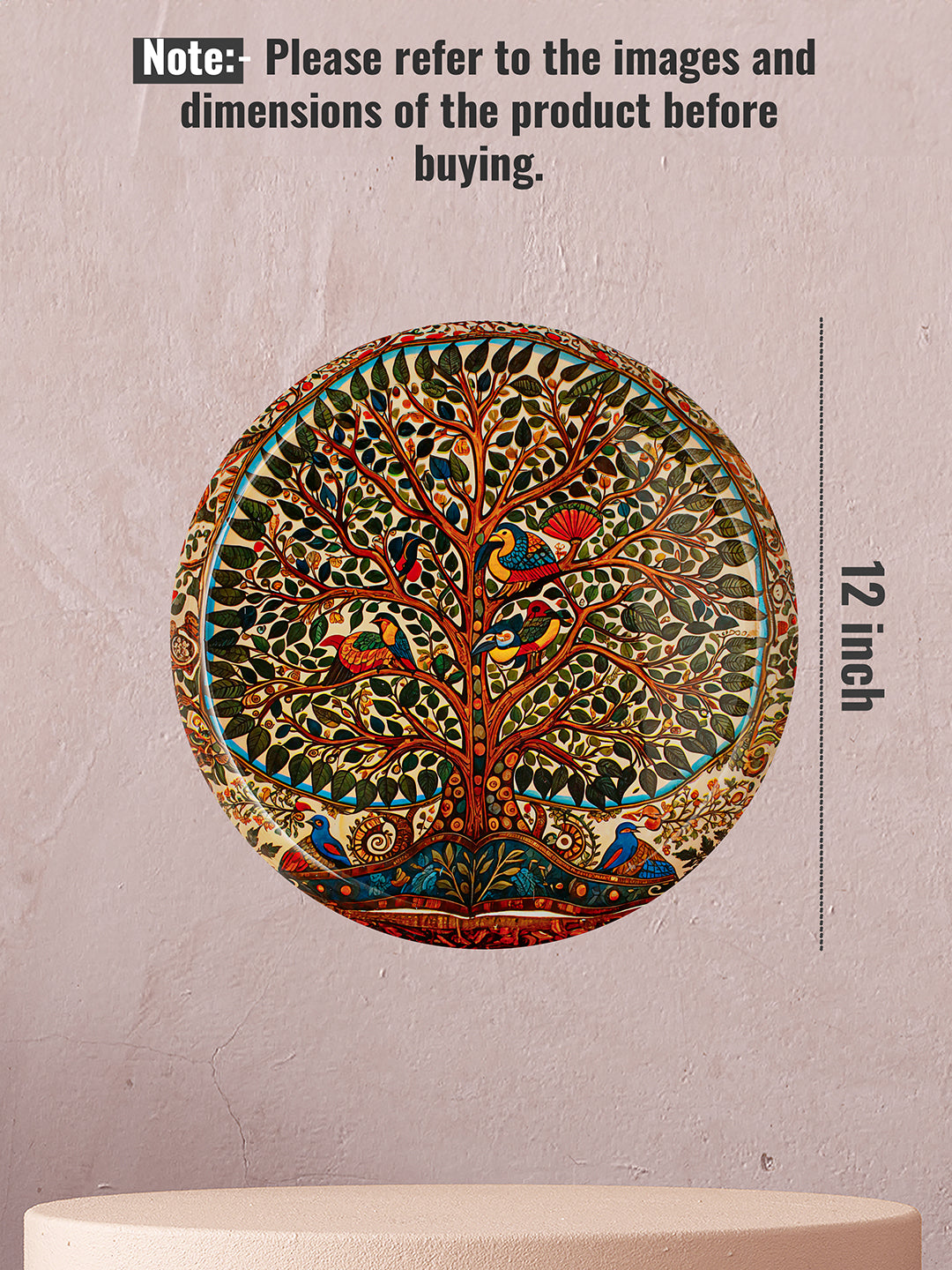 Madhubani Inspired Tree Wall Plate - (10 inches)