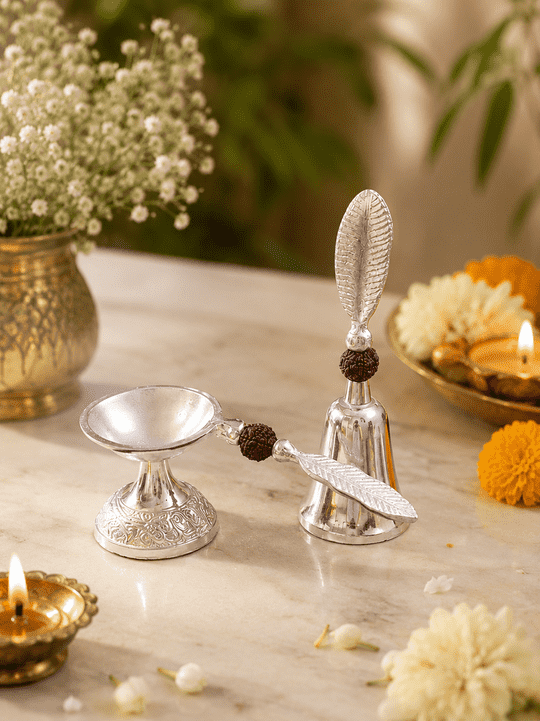Sacred Aura Bell & Diya Combo