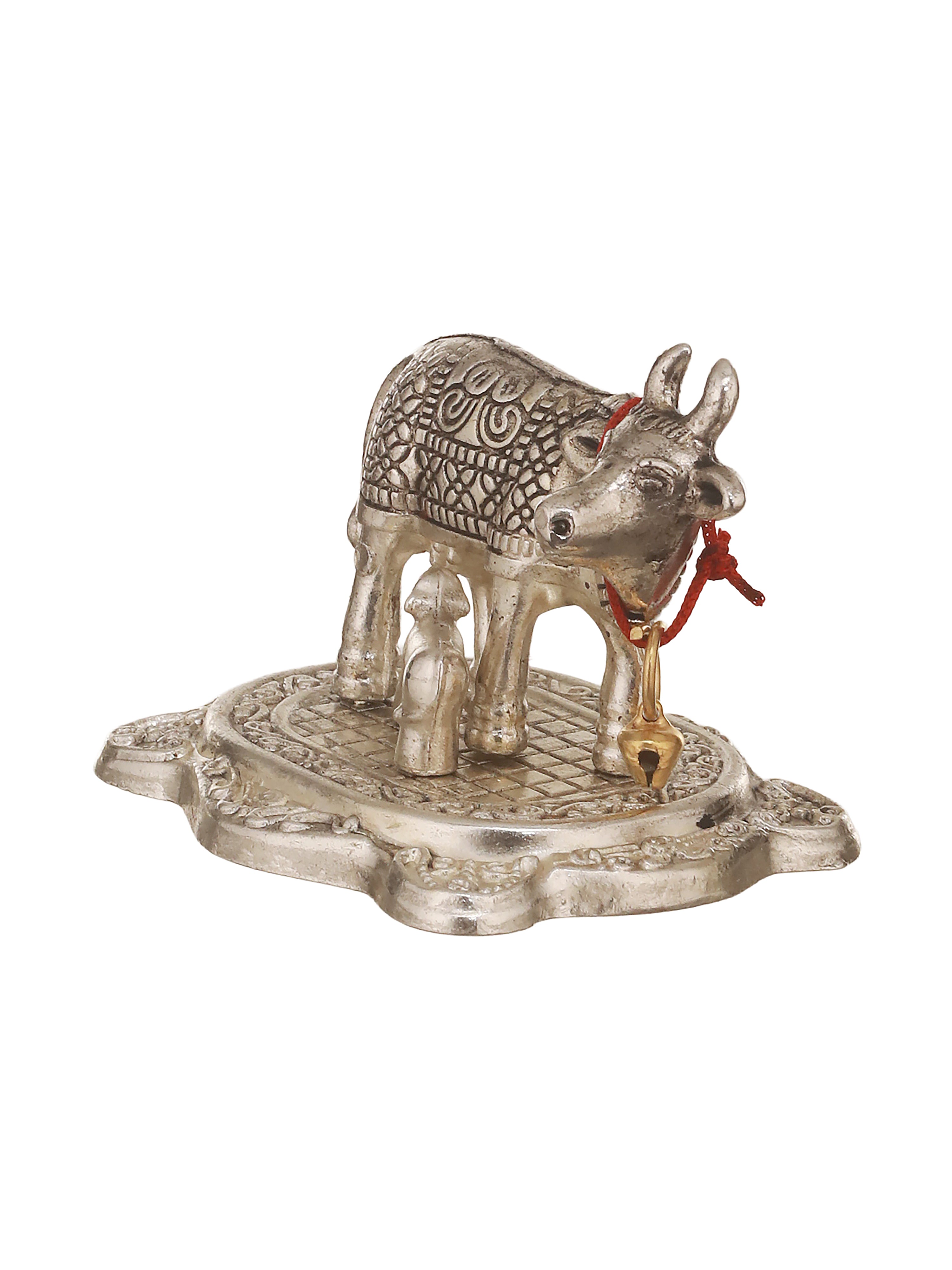 German Silver Kamdhenu Cow & Calf