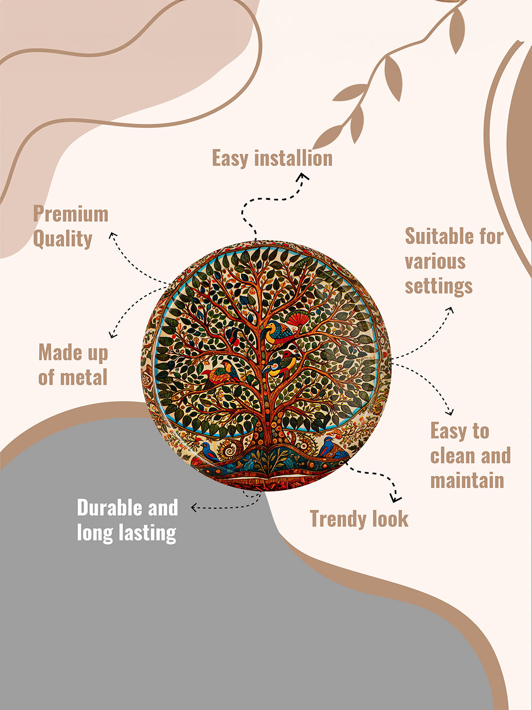Madhubani Inspired Tree Wall Plate - (10 inches)