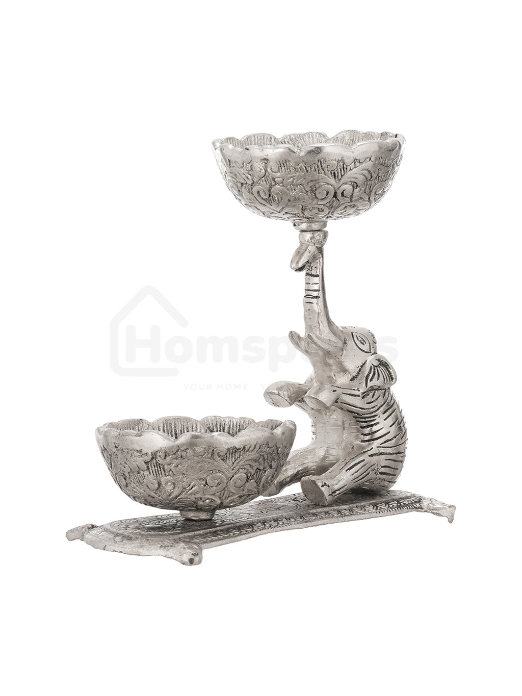 Antique German Silver Elephant Glow & Serve Bowl