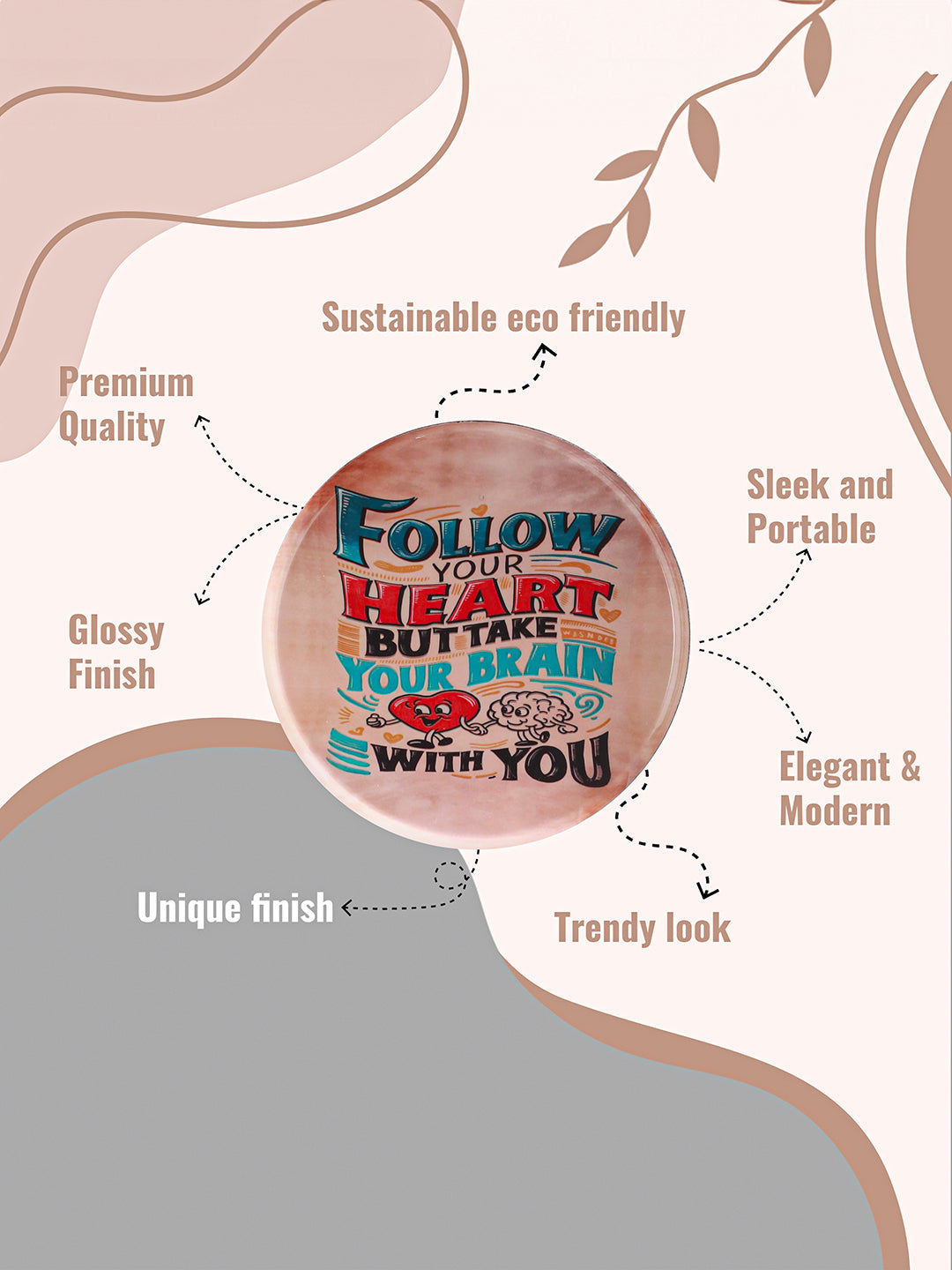 Follow Your Heart Wall Décor -10 inches