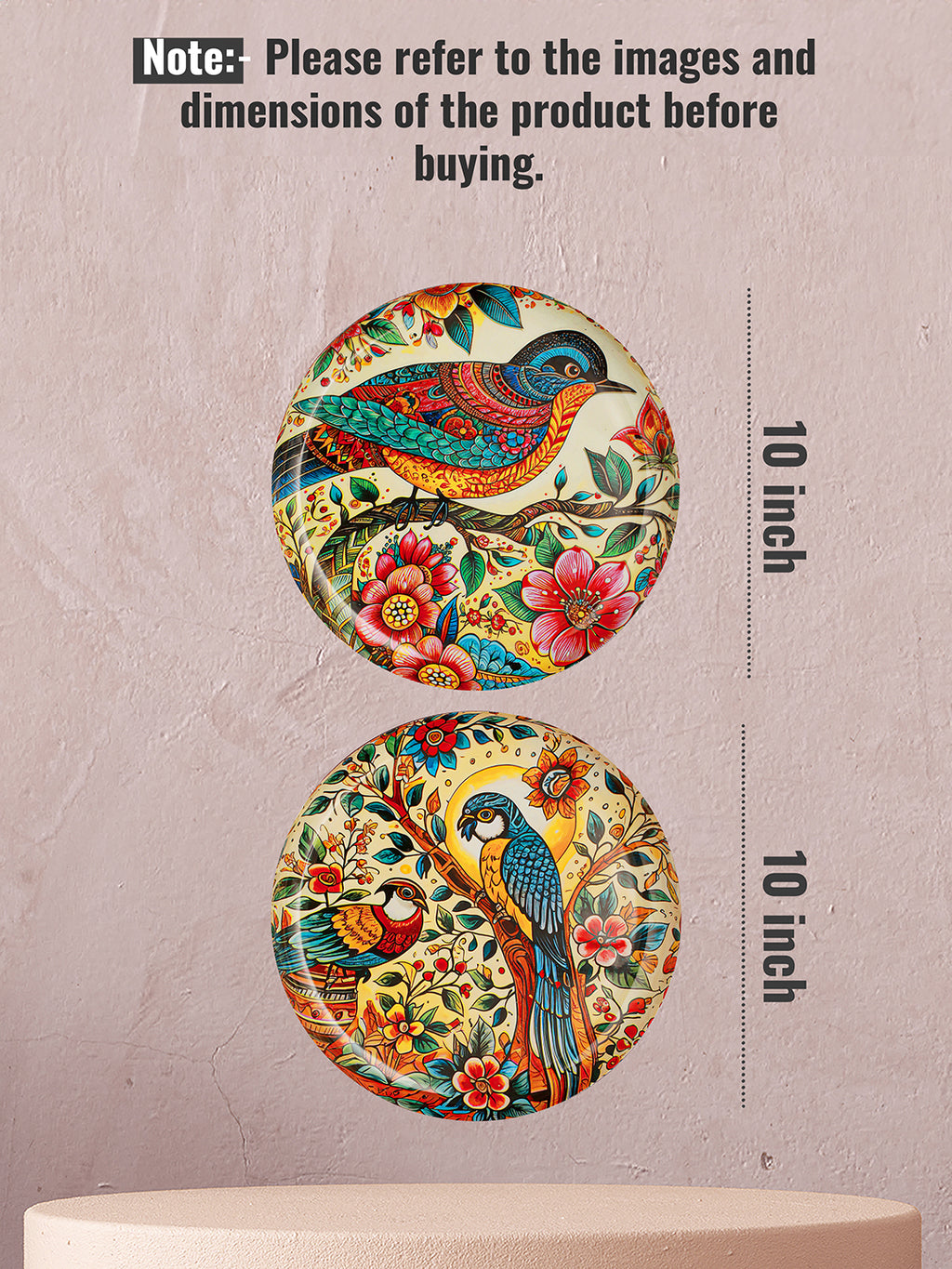 Feathered Friends Wall  Plate-10 inches
