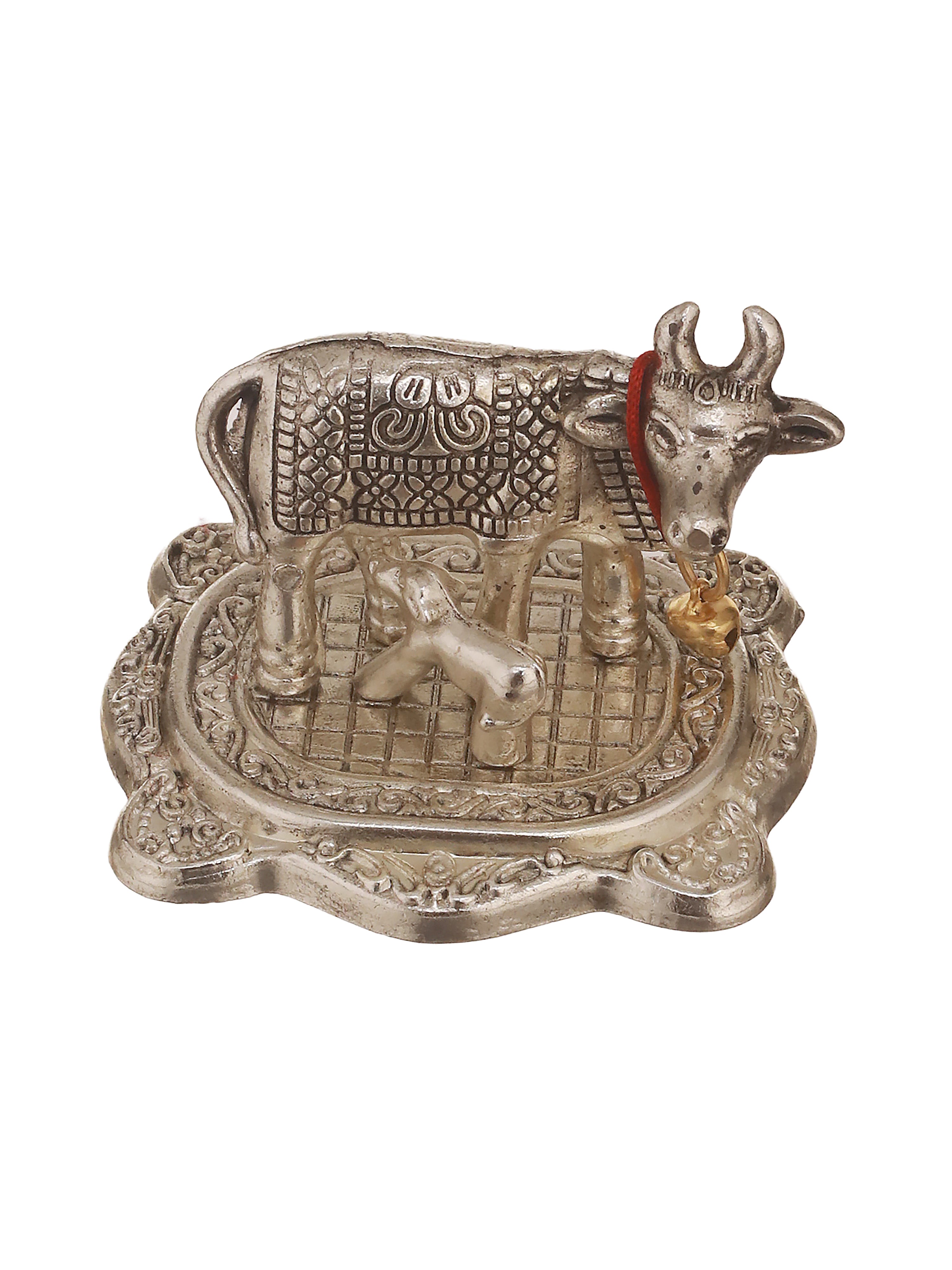 German Silver Kamdhenu Cow & Calf