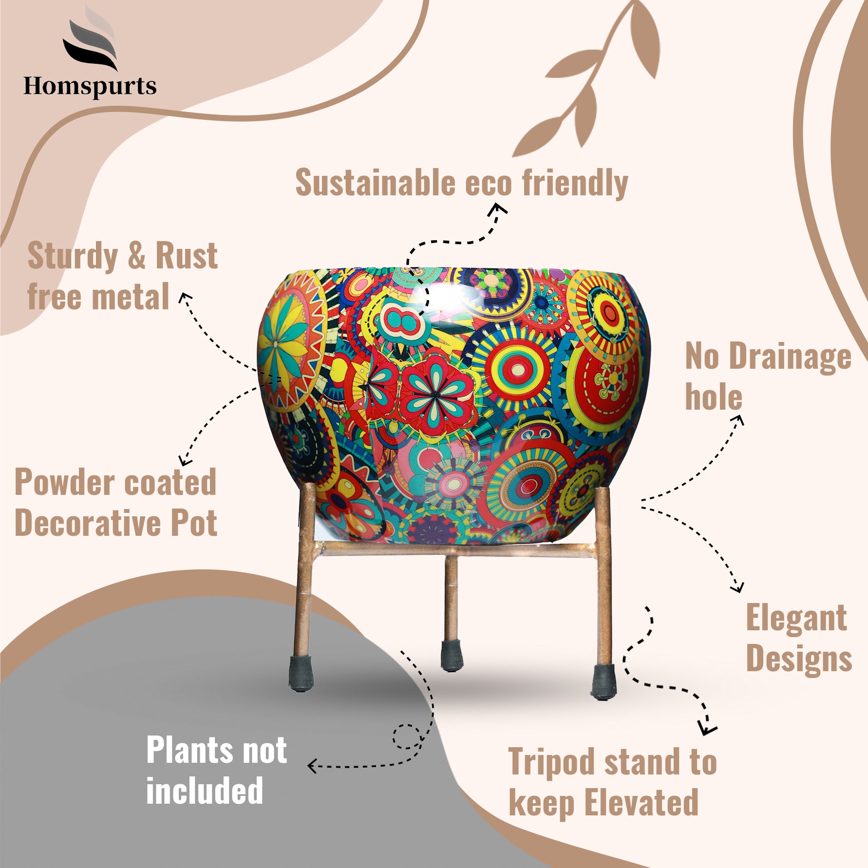 Royale Ethnic Handcrafted Planter With Stand
