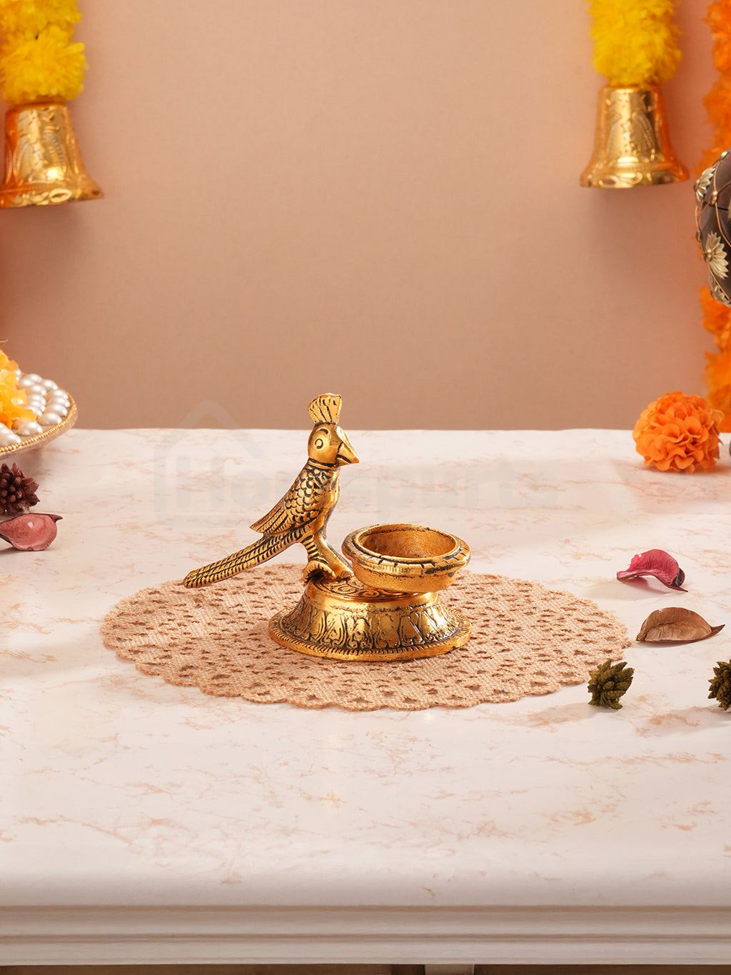 Metallic Parrot Duo Candle Holders
