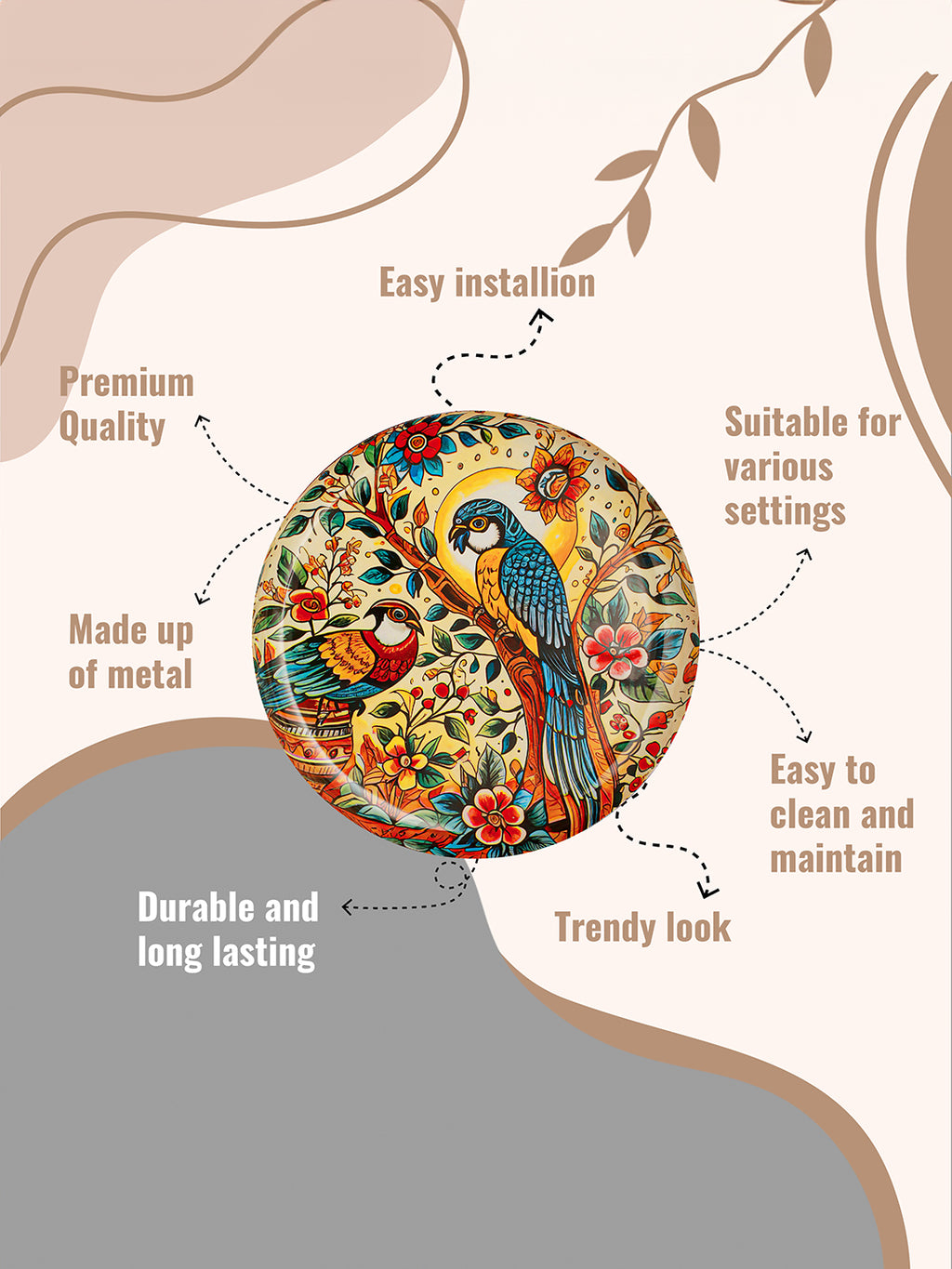 Feathered Friends Wall  Plate-10 inches
