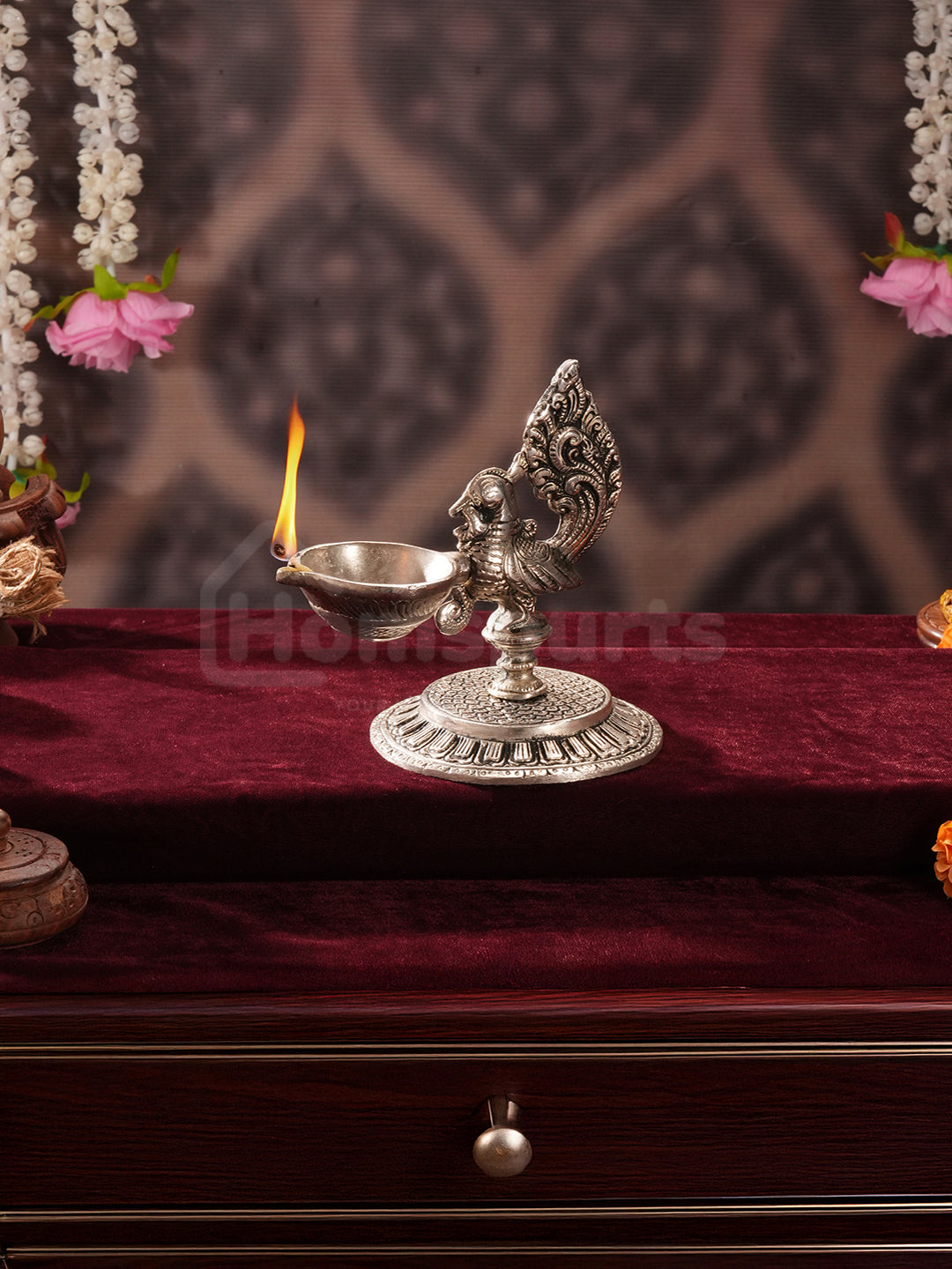 Antique German Silver Peacock Glow