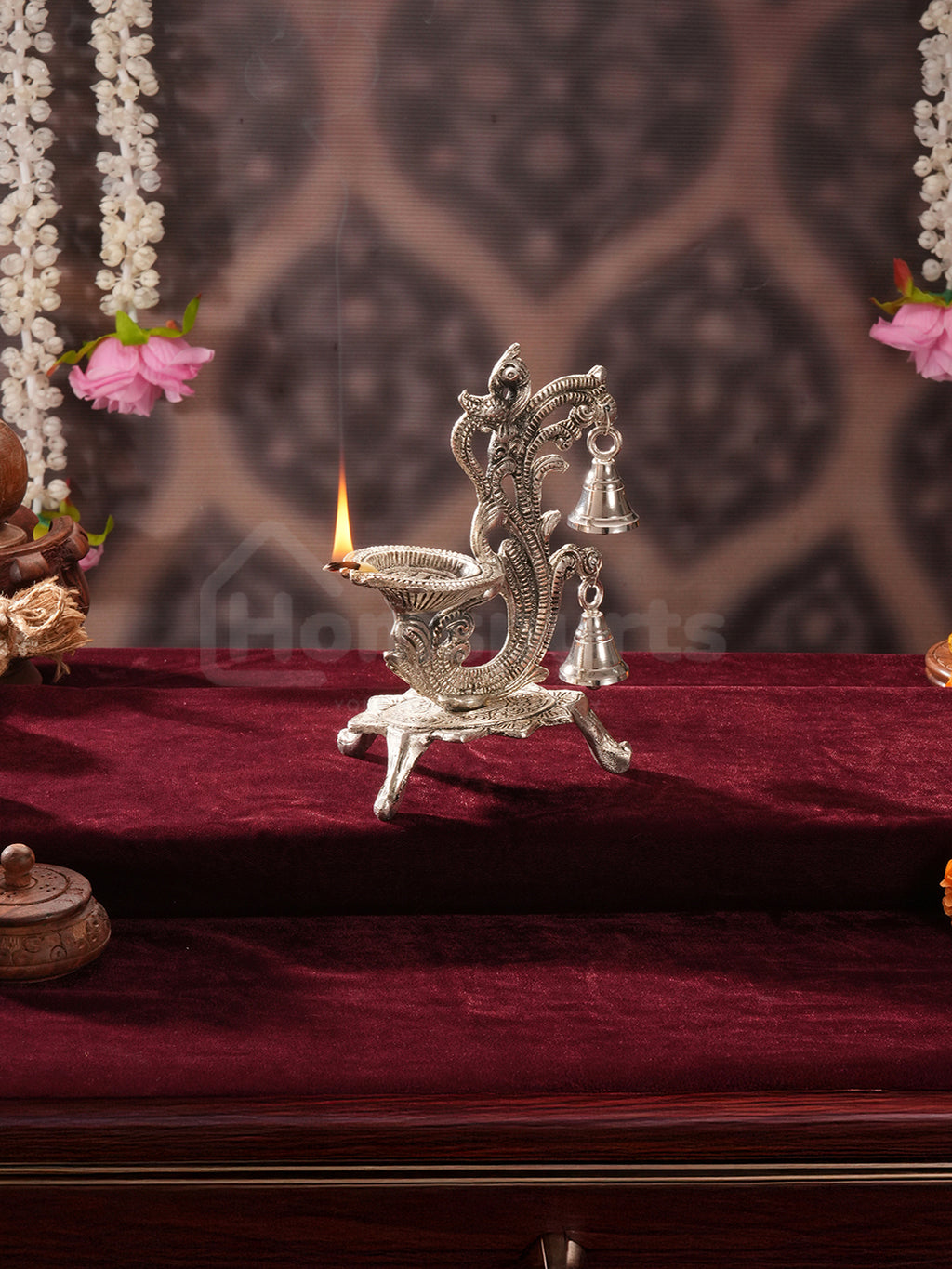Saanjh Glow German Silver Bell Diya