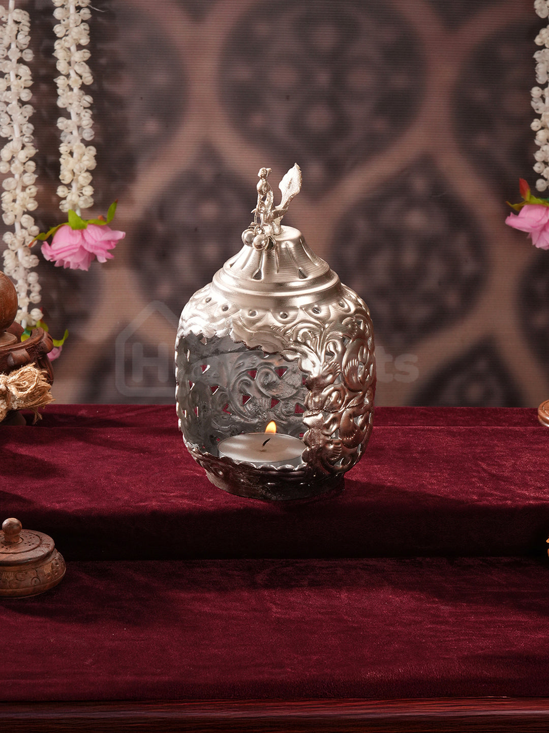 DivineNest Antique Silver Diya
