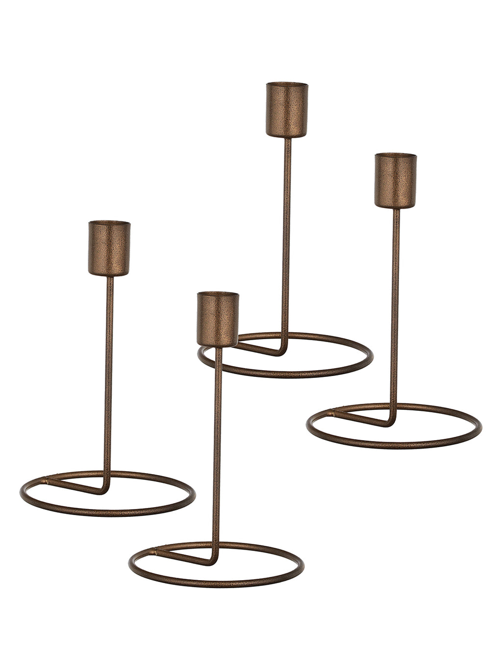 Crafted Gleam Tea Light candle holder-Set of 4, Antique