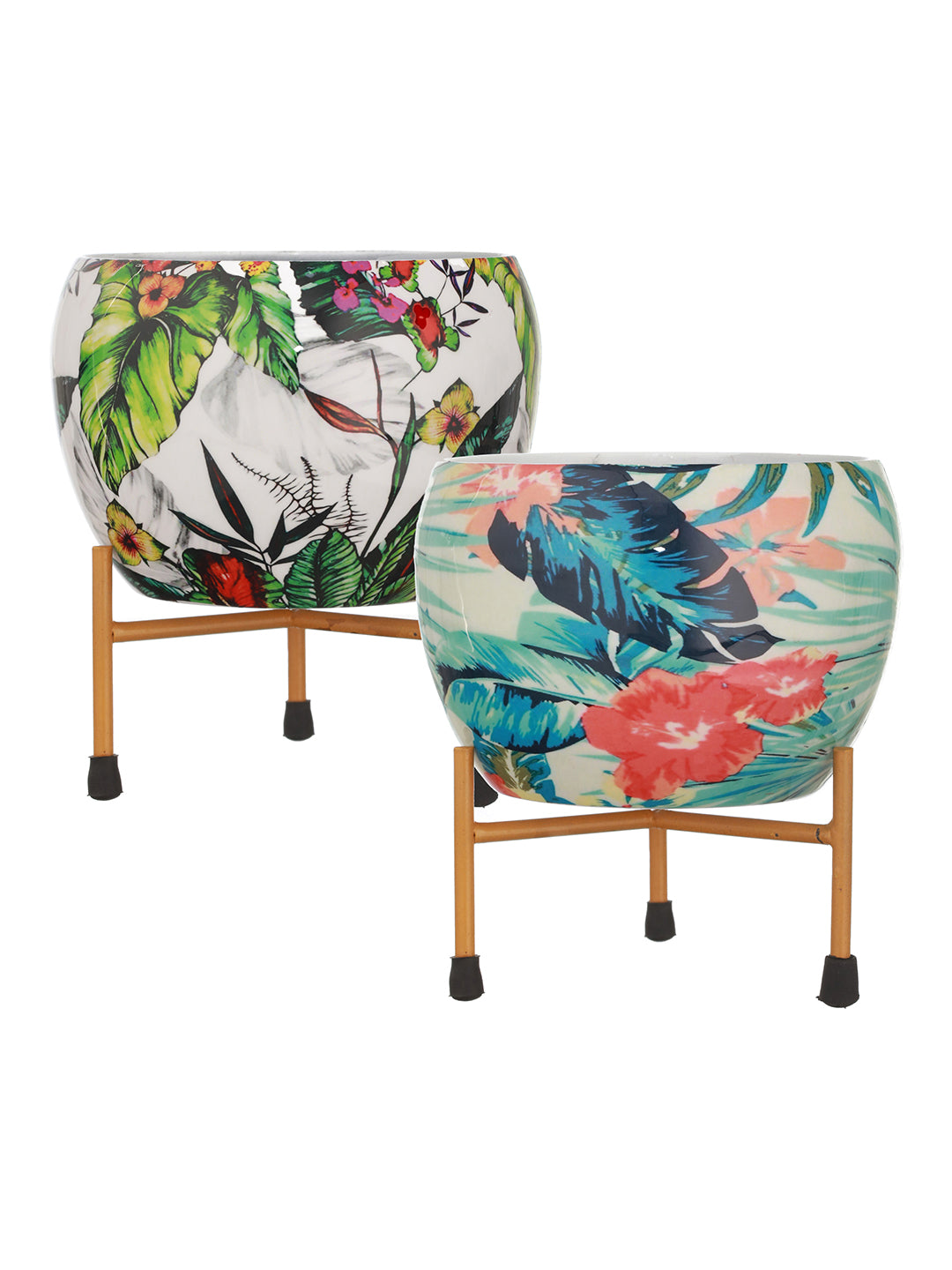 Tropical Tweet Handcrafted Planter With Stand