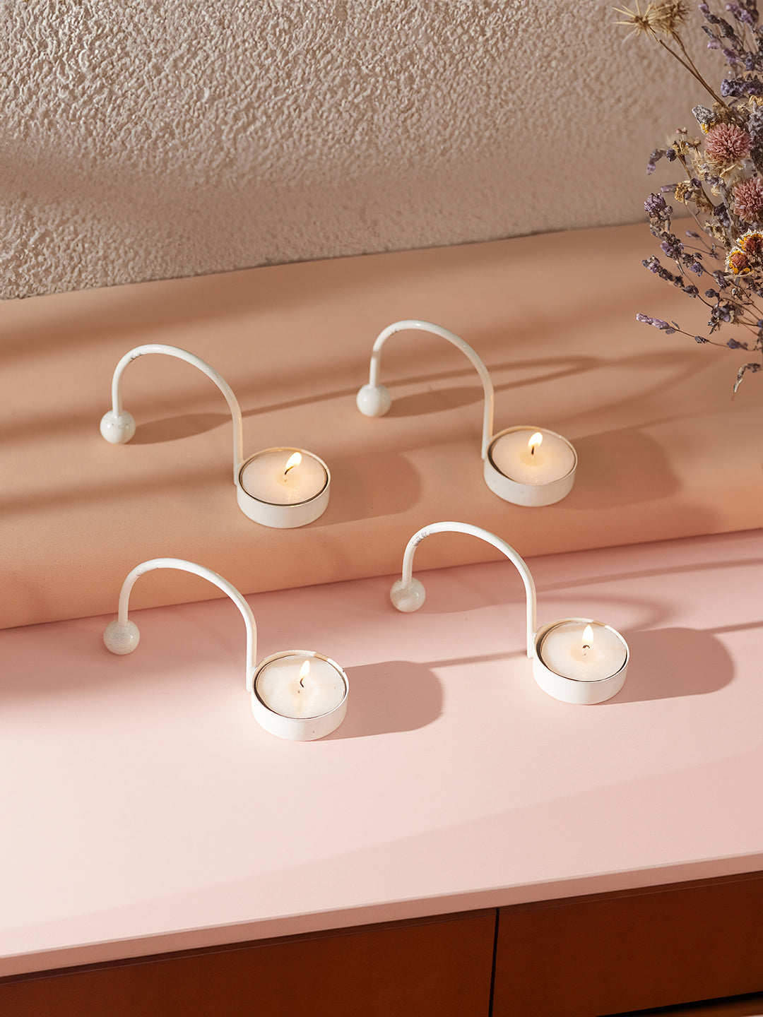 Mosaic Glow Tea Light Candle Holder - Set of 4