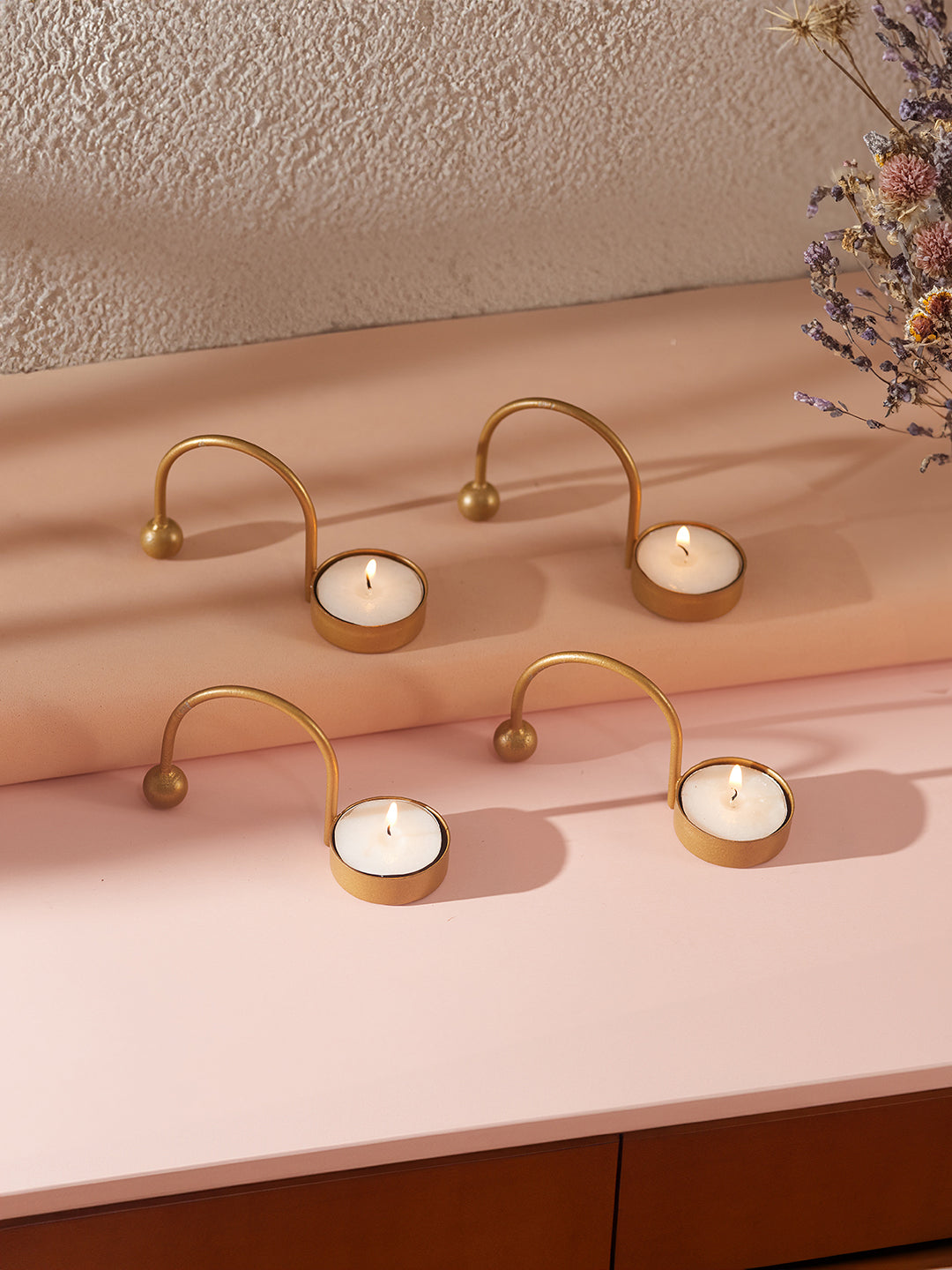 Mosaic Glow Tea Light Candle Holder - Set of 4