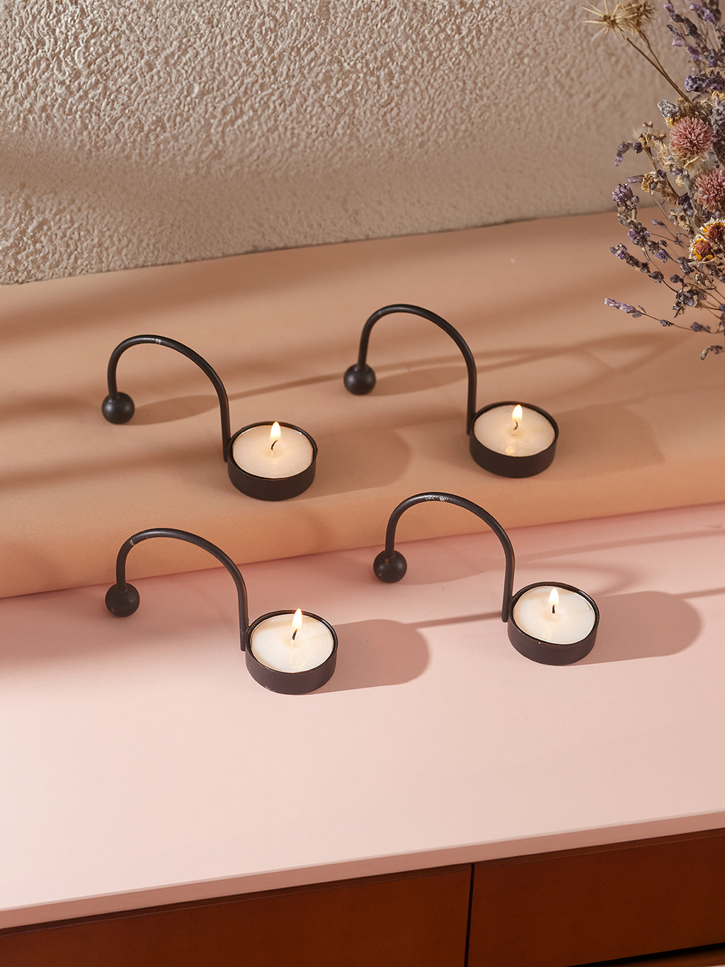 Mosaic Glow Tea Light Candle Holder - Set of 4