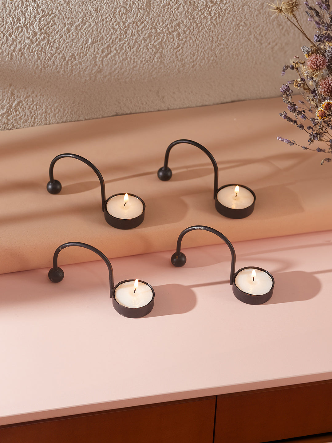 Mosaic Glow Tea Light Candle Holder - Set of 4