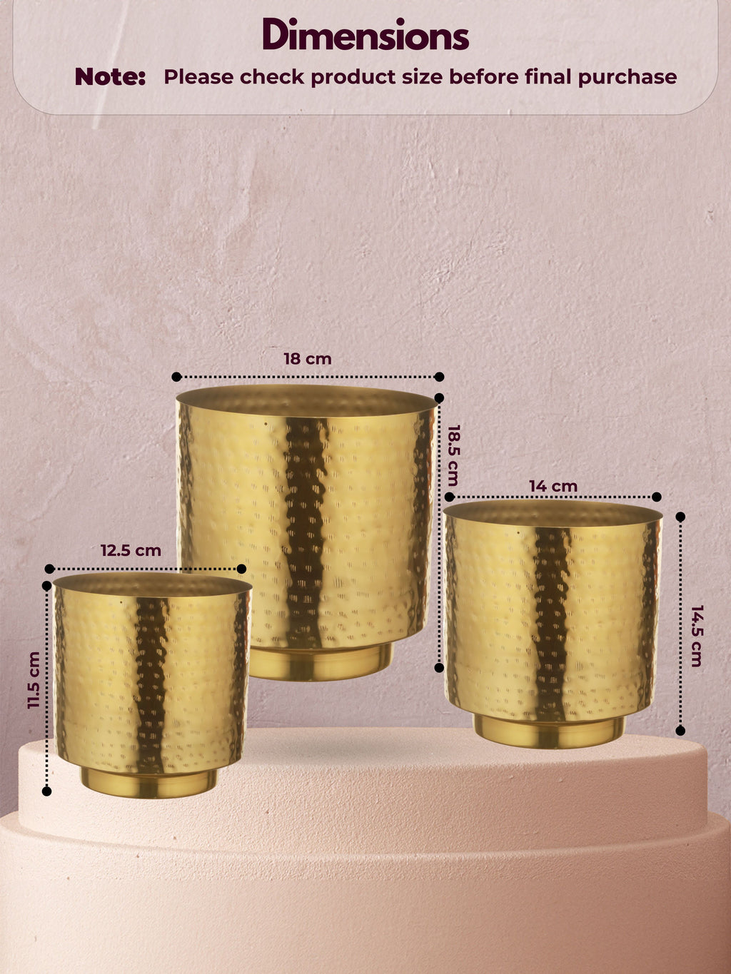 Luxe Gold Metal Planters (Set of 3)