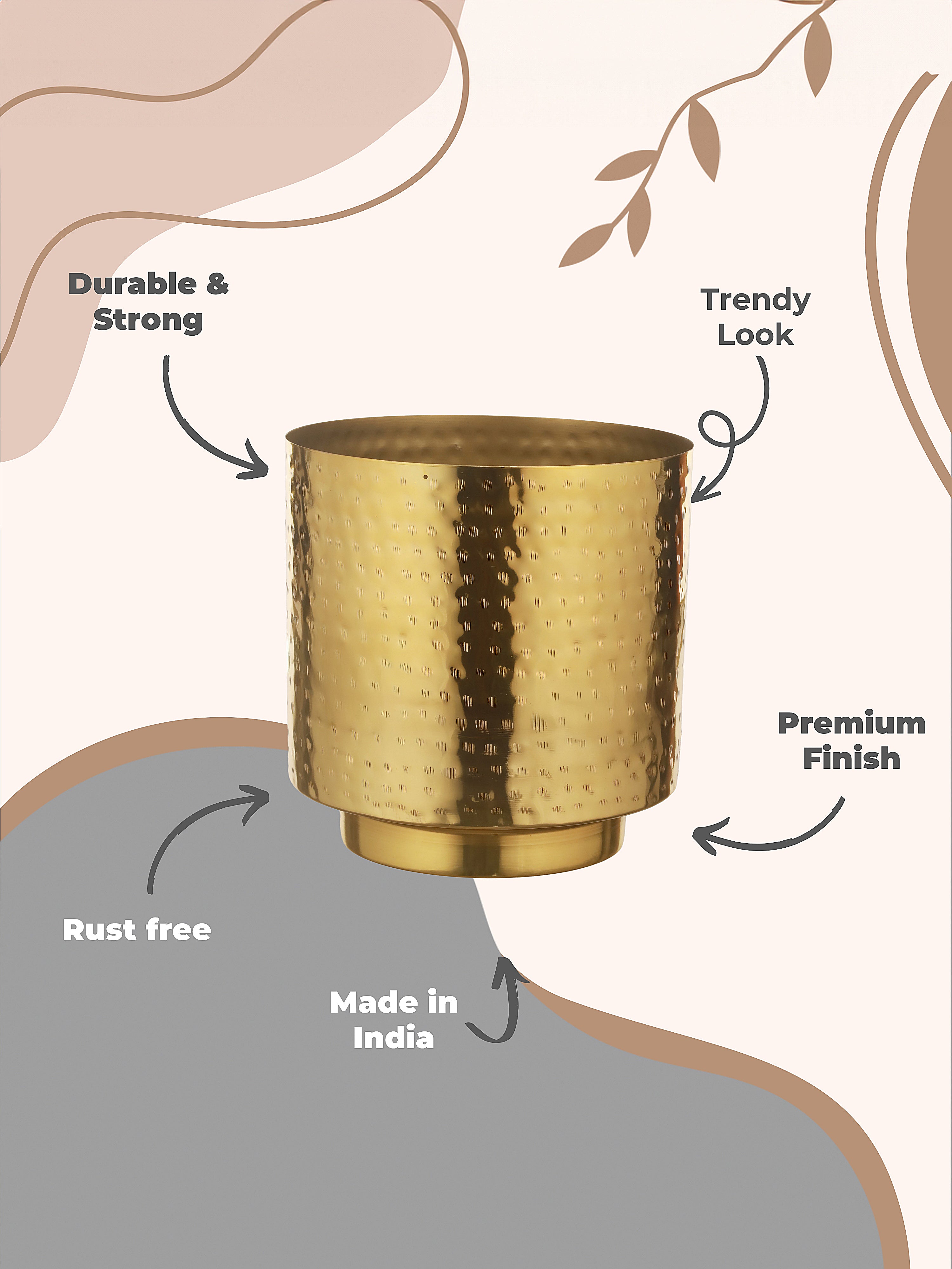 Luxe Gold Metal Planters (Set of 3)